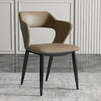 Chaise de salle à manger contemporaine rembourrée à dossier ouvert avec accoudoirs