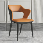 Chaise de salle à manger contemporaine rembourrée à dossier ouvert avec accoudoirs