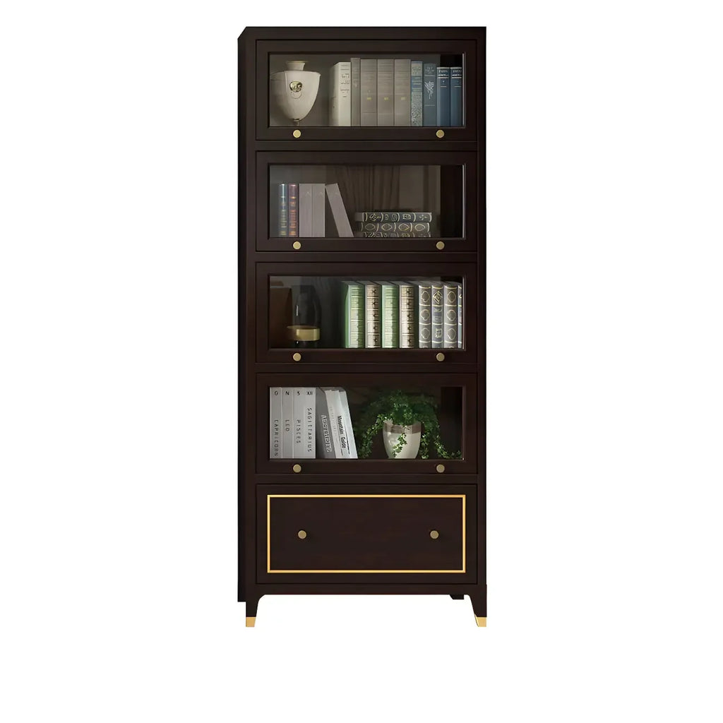 Bibliothèque moderne en bois de hêtre avec tiroir pour bureau