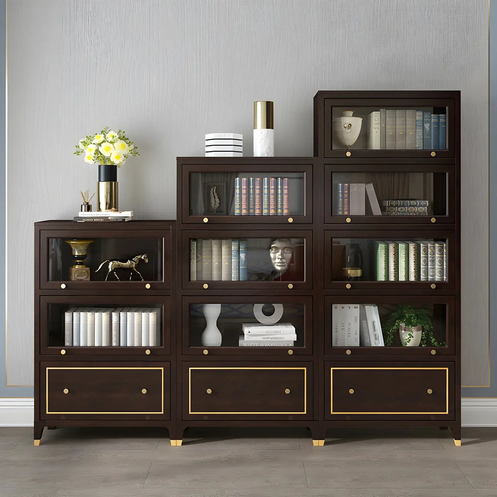 Bibliothèque moderne en bois de hêtre avec tiroir pour bureau