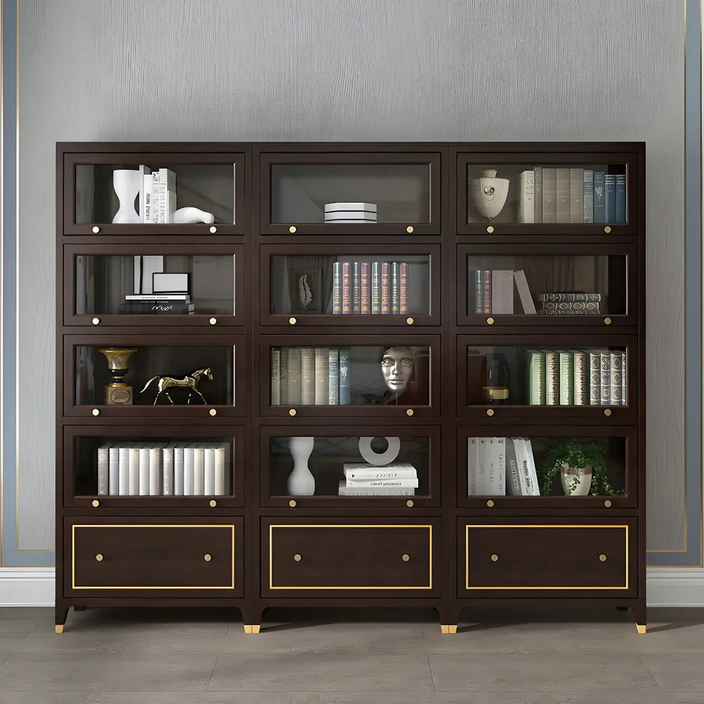 Bibliothèque moderne en bois de hêtre avec tiroir pour bureau