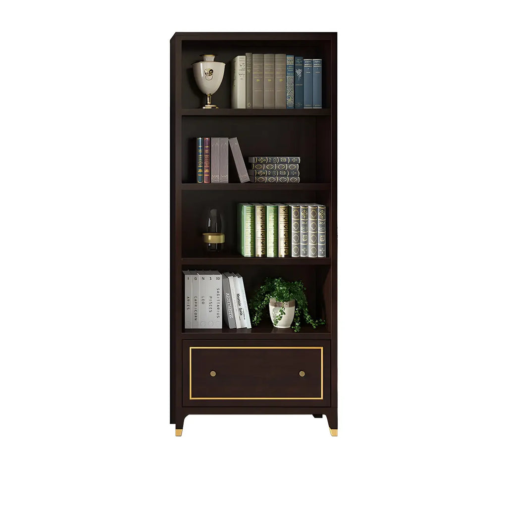 Bibliothèque moderne en bois de hêtre avec tiroir pour bureau