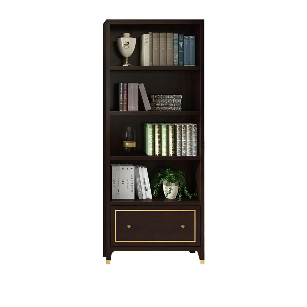 Bibliothèque moderne en bois de hêtre avec tiroir pour bureau