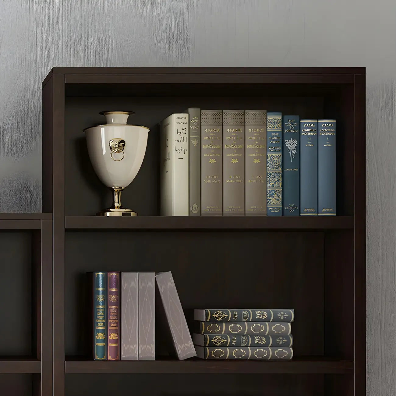 Bibliothèque moderne en bois de hêtre avec tiroir pour bureau
