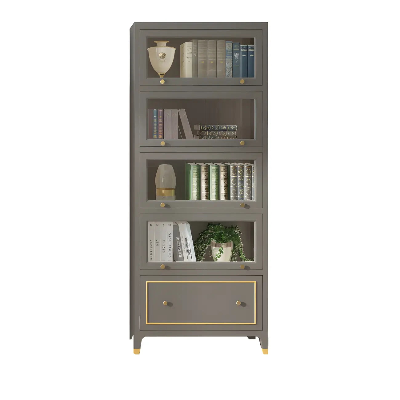 Bibliothèque moderne en bois de hêtre avec tiroir pour bureau