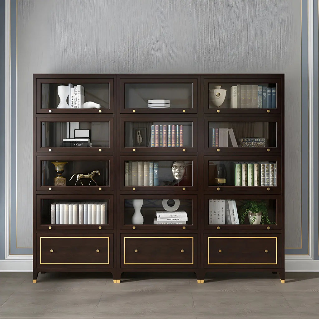 Bibliothèque moderne en bois de hêtre avec tiroir pour bureau