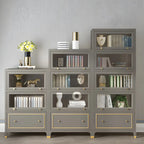 Bibliothèque moderne en bois de hêtre avec tiroir pour bureau