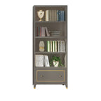 Bibliothèque moderne en bois de hêtre avec tiroir pour bureau