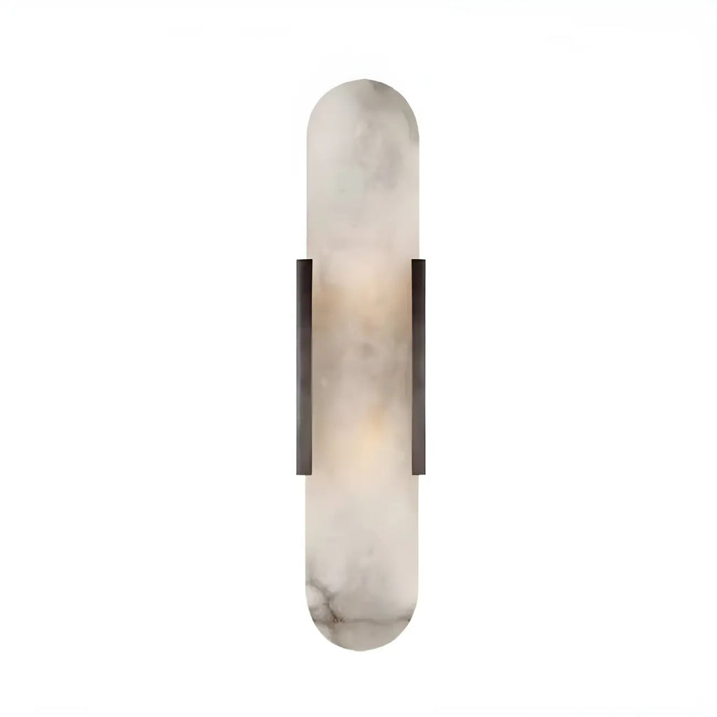 Applique murale ovale décorative en albâtre à 2 lumières