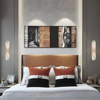 Applique murale ovale décorative en albâtre à 2 lumières
