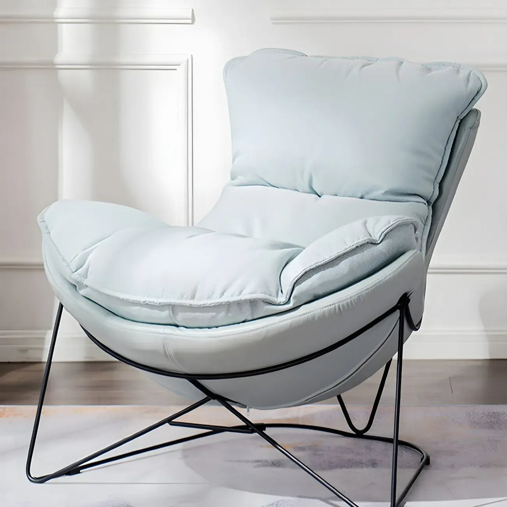 Fauteuil d'appoint moderne en tissu avec dossier coussin
