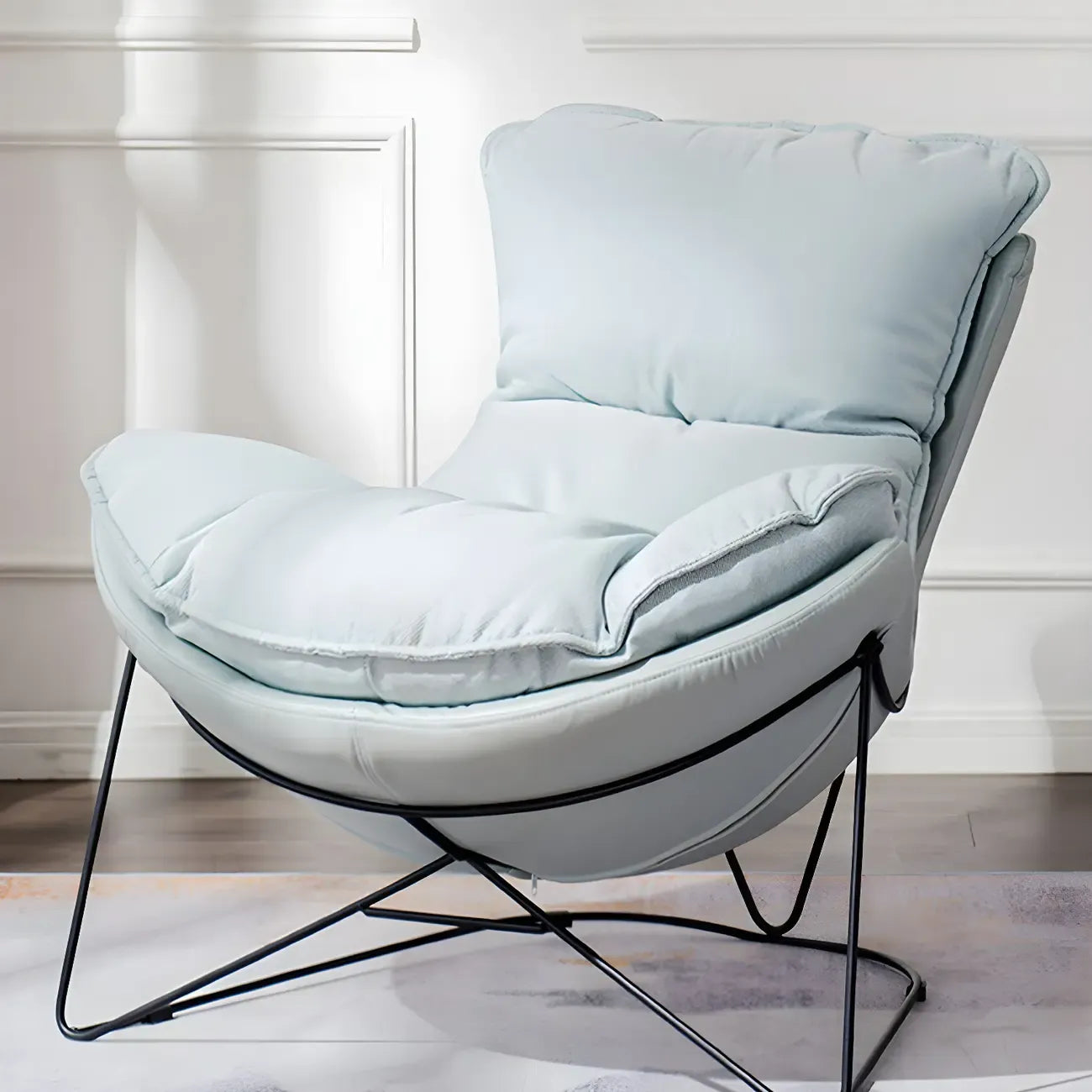 Fauteuil d'appoint moderne en tissu avec dossier coussin