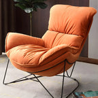Fauteuil d'appoint moderne en tissu avec dossier coussin