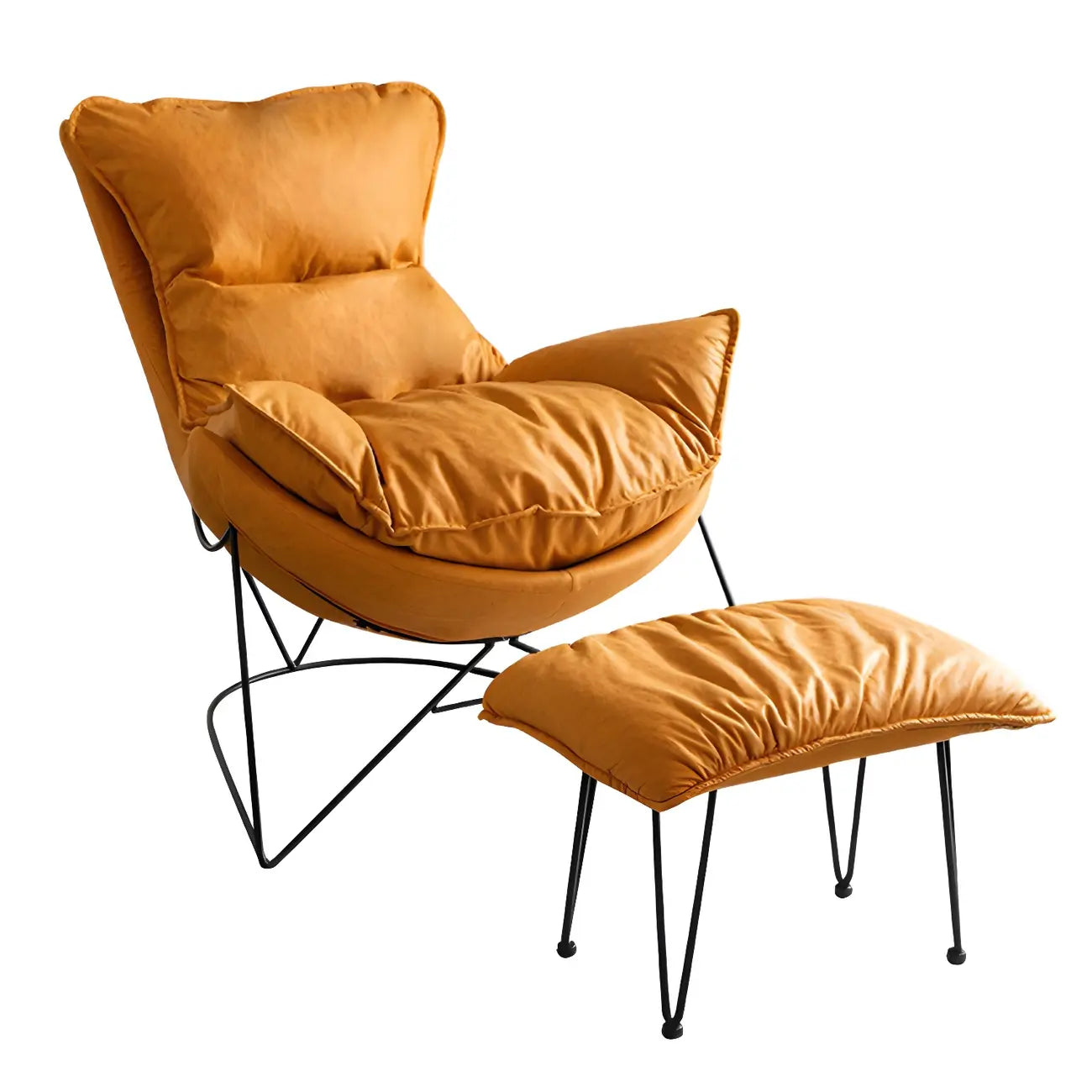 Fauteuil d'appoint moderne en tissu avec dossier coussin
