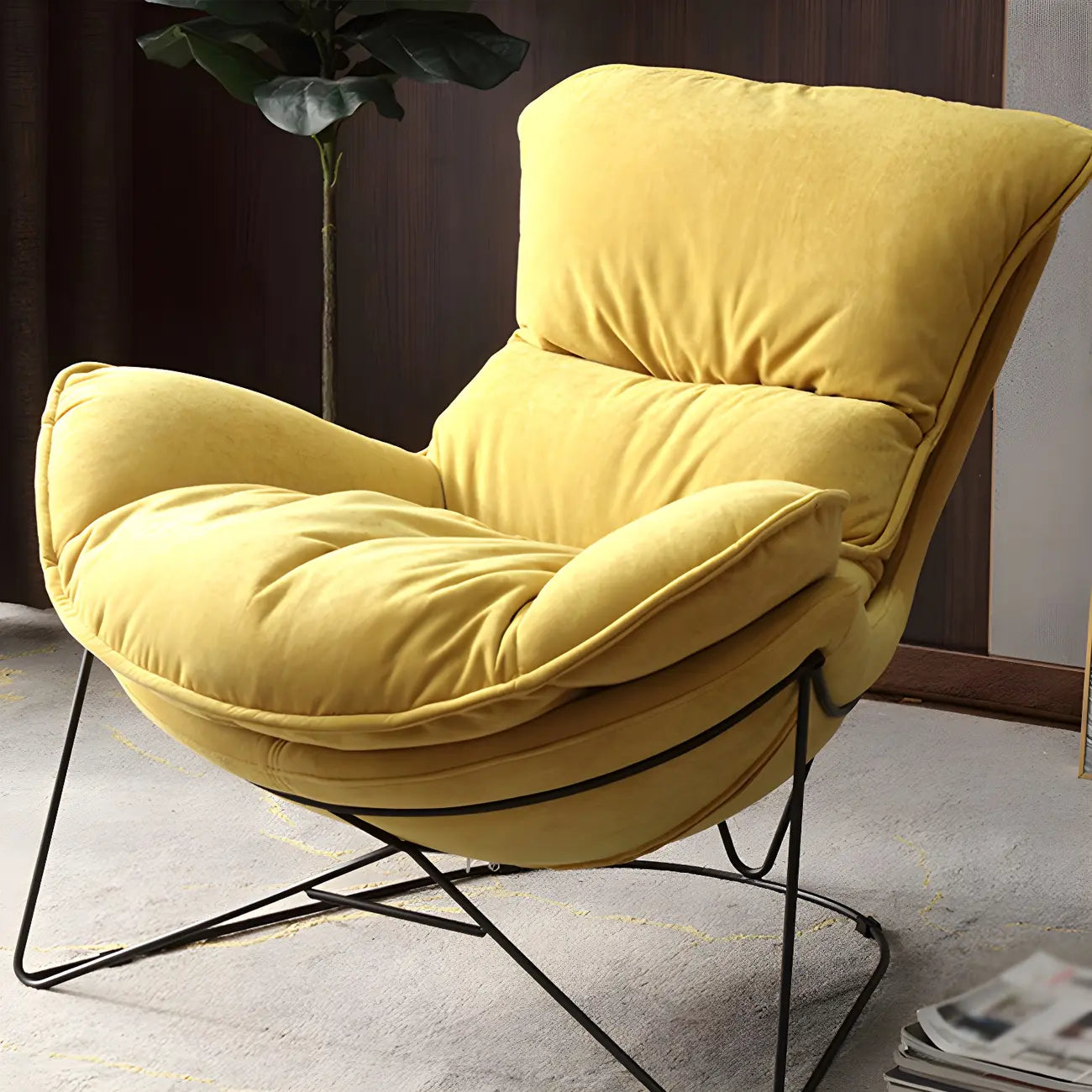 Fauteuil d'appoint moderne en tissu avec dossier coussin