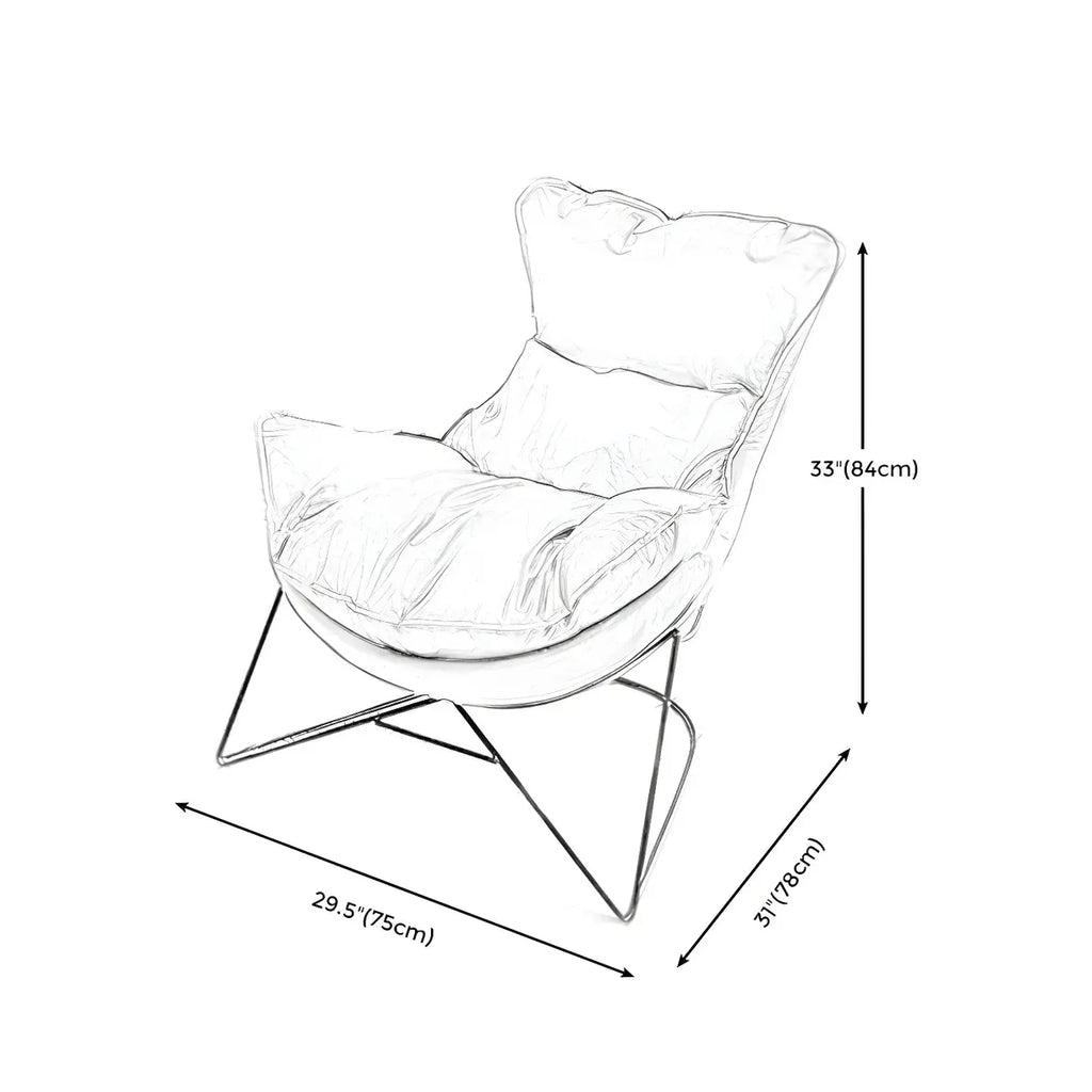 Fauteuil d'appoint moderne en tissu avec dossier coussin