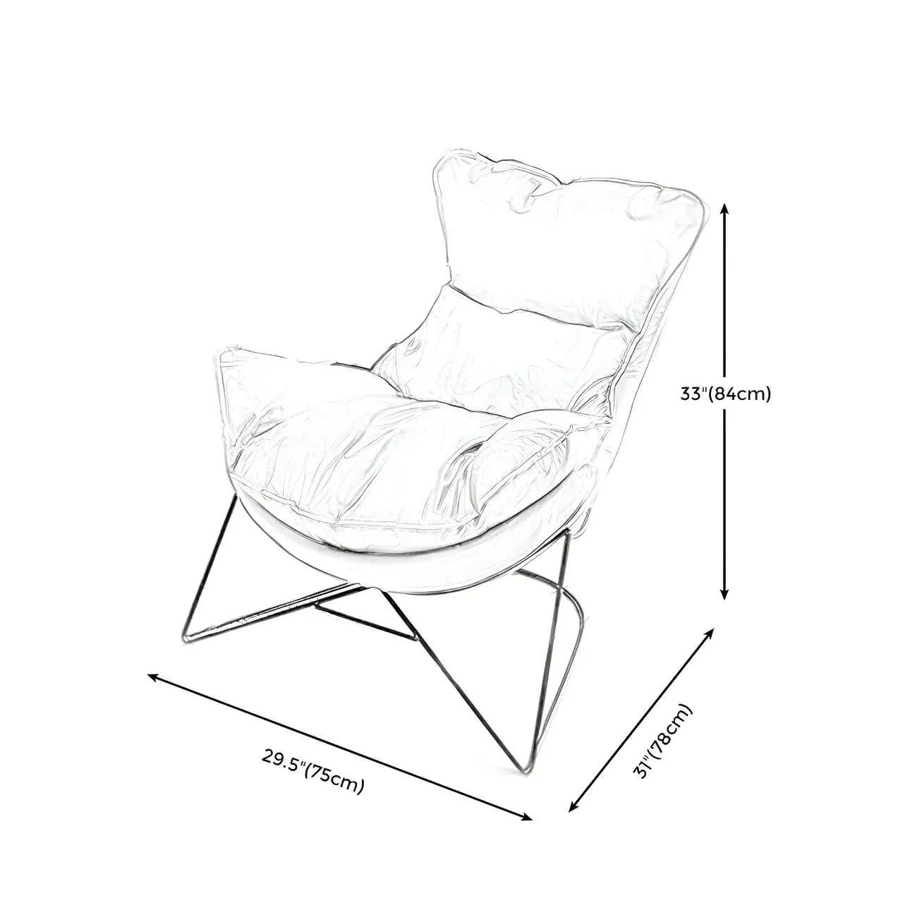 Fauteuil d'appoint moderne en tissu avec dossier coussin