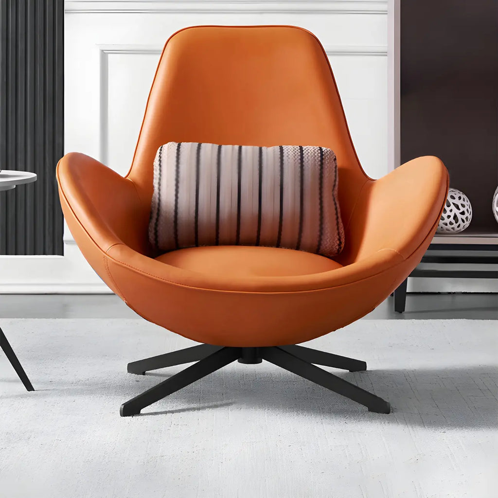 Fauteuil lounge moderne en cuir avec accoudoirs