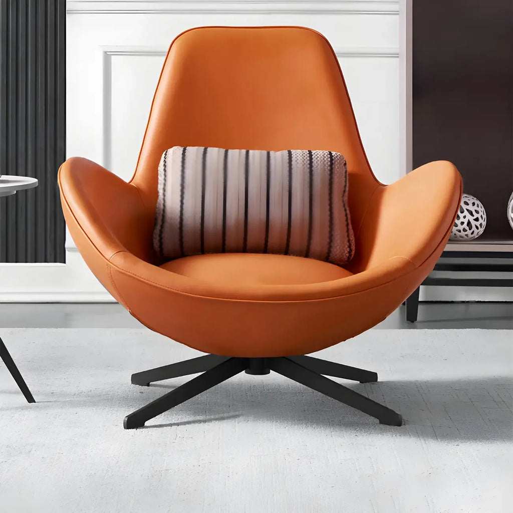 Fauteuil lounge moderne en cuir avec accoudoirs