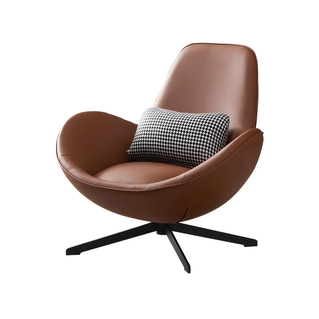 Fauteuil lounge moderne en cuir avec accoudoirs