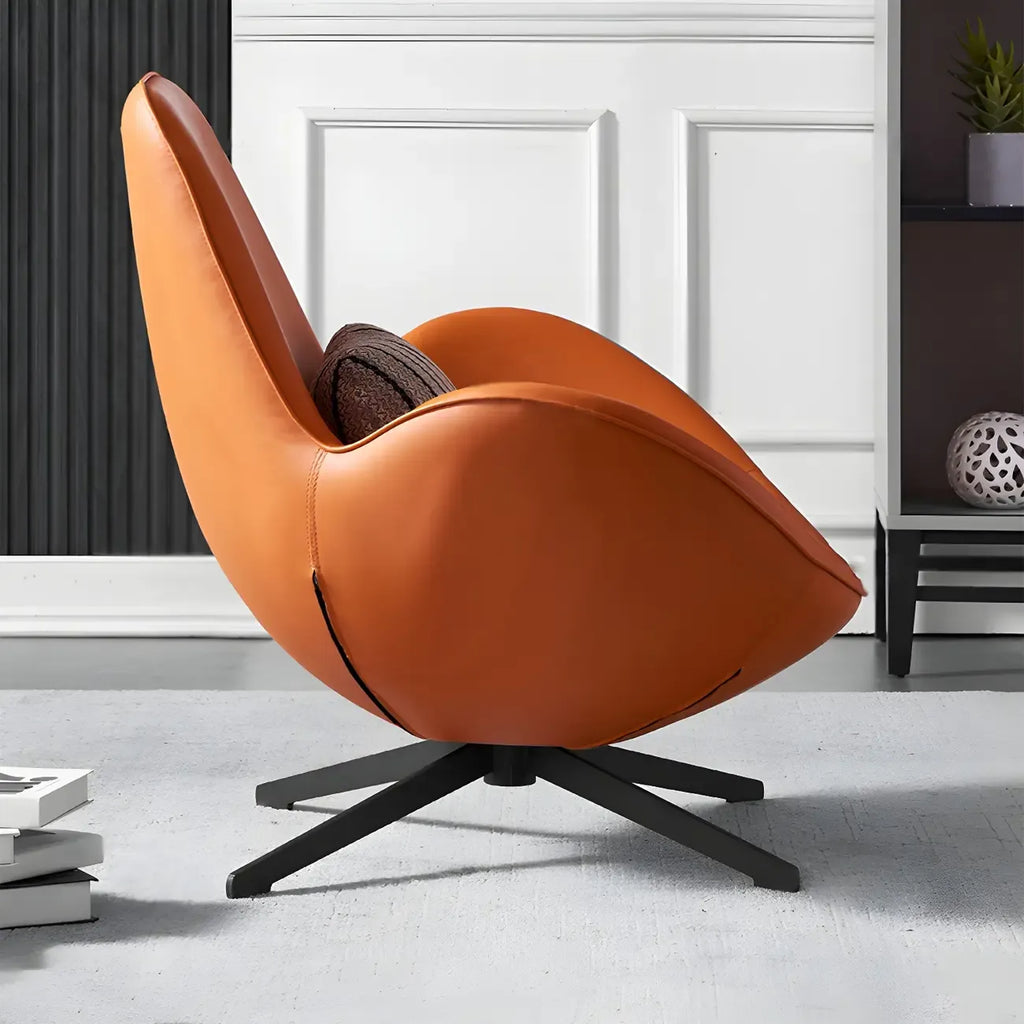 Fauteuil lounge moderne en cuir avec accoudoirs