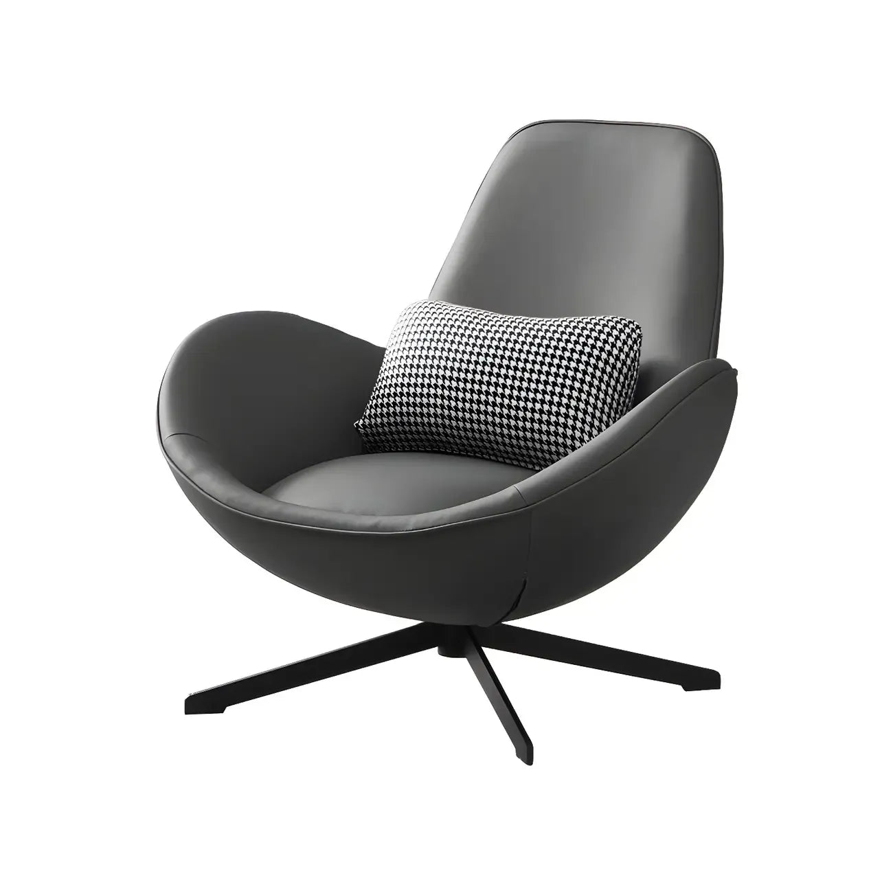 Fauteuil lounge moderne en cuir avec accoudoirs