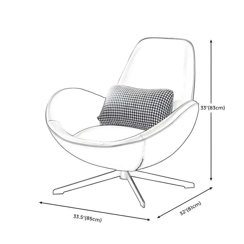 Fauteuil lounge moderne en cuir avec accoudoirs