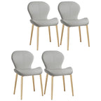 Chaise de salle à manger Art Déco en cuir à dossier incurvé et dossier plein