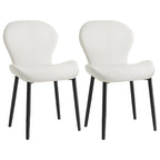 Chaise de salle à manger Art Déco en cuir à dossier incurvé et dossier plein