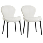 Chaise de salle à manger Art Déco en cuir à dossier incurvé et dossier plein