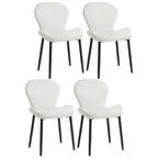 Chaise de salle à manger Art Déco en cuir à dossier incurvé et dossier plein