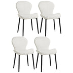 Chaise de salle à manger Art Déco en cuir à dossier incurvé et dossier plein