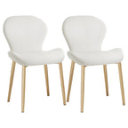 Chaise de salle à manger Art Déco en cuir à dossier incurvé et dossier plein