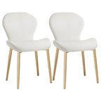 Chaise de salle à manger Art Déco en cuir à dossier incurvé et dossier plein