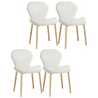 Chaise de salle à manger Art Déco en cuir à dossier incurvé et dossier plein