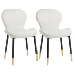 Chaise de salle à manger Art Déco en cuir à dossier incurvé et dossier plein