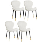 Chaise de salle à manger Art Déco en cuir à dossier incurvé et dossier plein
