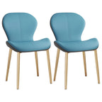 Chaise de salle à manger Art Déco en cuir à dossier incurvé et dossier plein