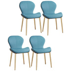 Chaise de salle à manger Art Déco en cuir à dossier incurvé et dossier plein