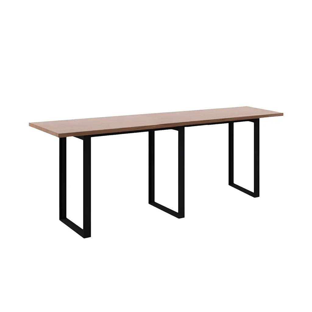 Table de bar rectangulaire industrielle en noyer