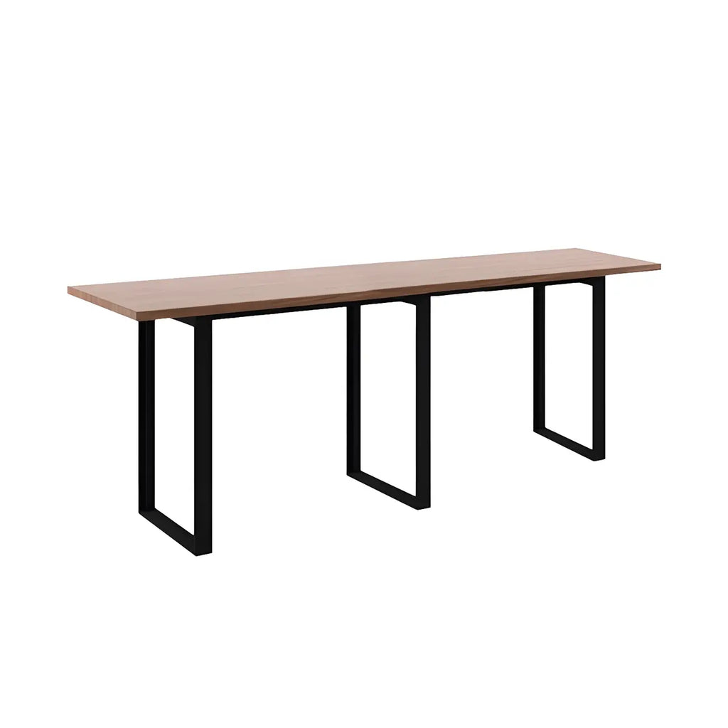 Table de bar rectangulaire industrielle en noyer