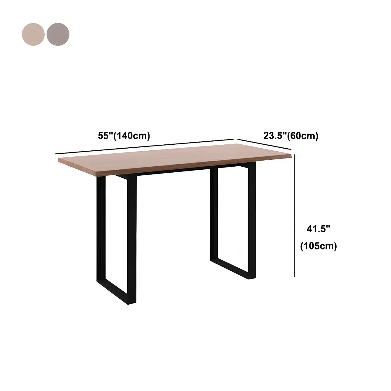 Table de bar rectangulaire industrielle en noyer