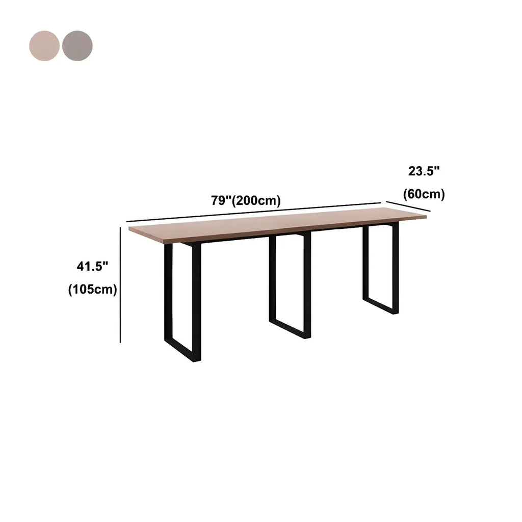 Table de bar rectangulaire industrielle en noyer