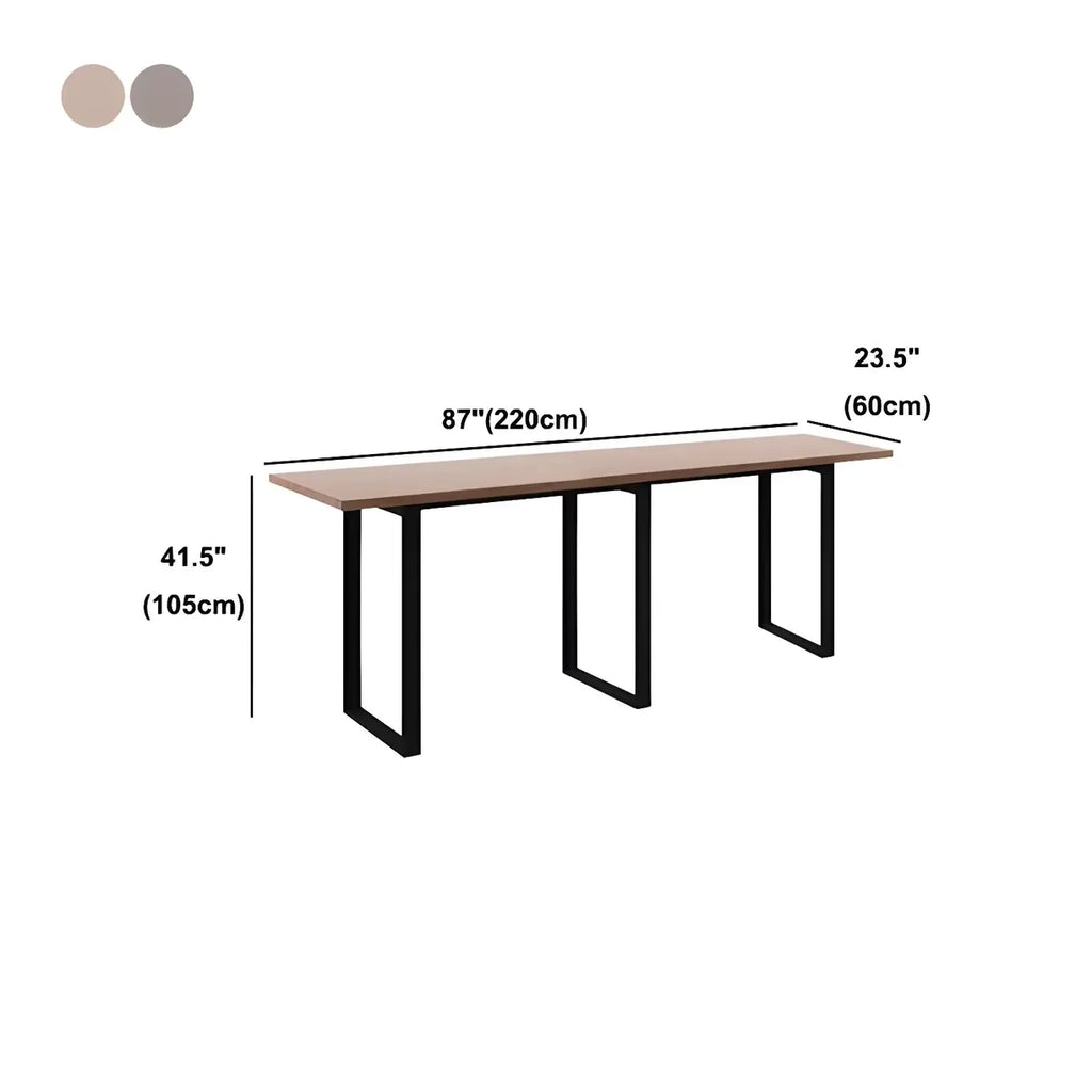 Table de bar rectangulaire industrielle en noyer
