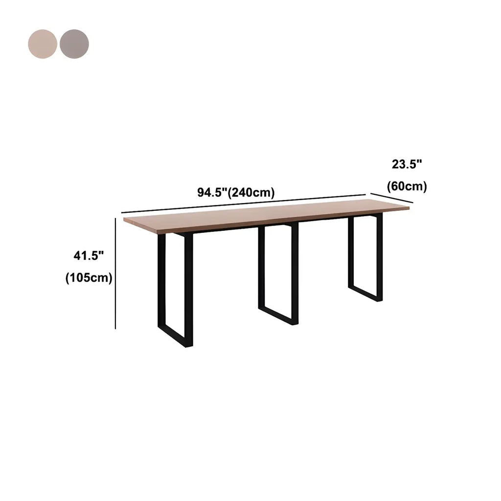 Table de bar rectangulaire industrielle en noyer