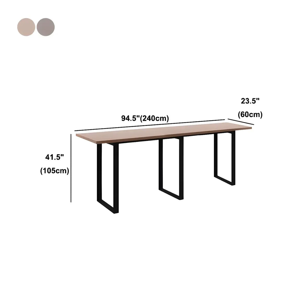 Table de bar rectangulaire industrielle en noyer