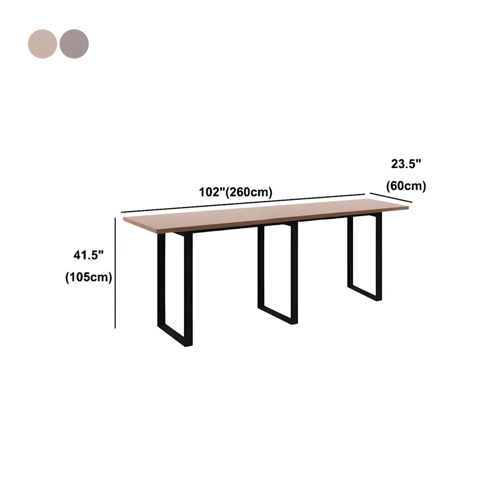 Table de bar rectangulaire industrielle en noyer