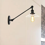 Applique murale LED industrielle en verre noir conique réglable
