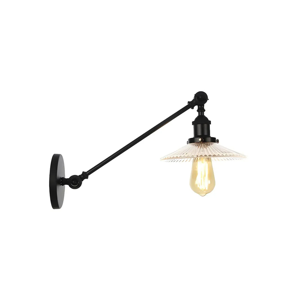Applique murale LED industrielle en verre noir conique réglable