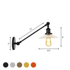 Applique murale LED industrielle en verre noir conique réglable